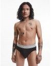 Slip Calvin Klein -3 Pack- Cotton Stretch (Negro Cinturilla Marino, Gris y Beige)