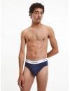Slip Calvin Klein -3 Pack- Modern Cotton Stretch (Gris, Celeste y Cobalto)