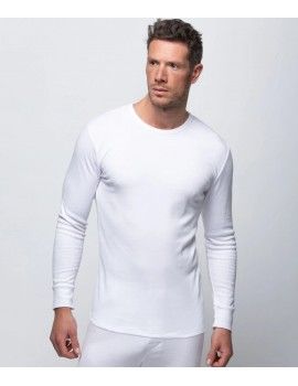 Camiseta interior térmica Abanderado 100% Algodão manga longa (branca)