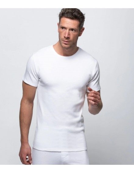 Camiseta interior térmica Abanderado 100% Algodón manga corta (blanca)