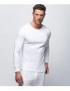 Camiseta interior térmica Abanderado 100% Algodón Cuello V manga larga (blanca)