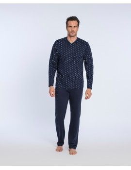 Pijama de Homem Guasch Tecido Felpo (Marinho)