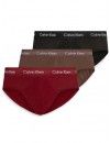 Slip Calvin Klein -3 Pack- Cotton Stretch (Negro, Granate y Camel)
