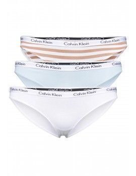 Biquíni Braga Calvin Klein -3 Pack- Carousel (Branco, Celeste e Branco às riscas)