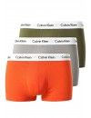 Bóxer Calvin Klein -3 Pack- Cotton Stretch (Gris, Naranja y Kaki)