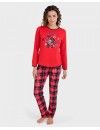 Pijama de Mujer Massana de Tejido de Punto Estampado (Rojo)