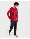 Pijama de hombre Massana de Terciopelo Estampado (Rojo)