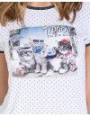 Pijama de mujer Massana corto con topos (blanco)