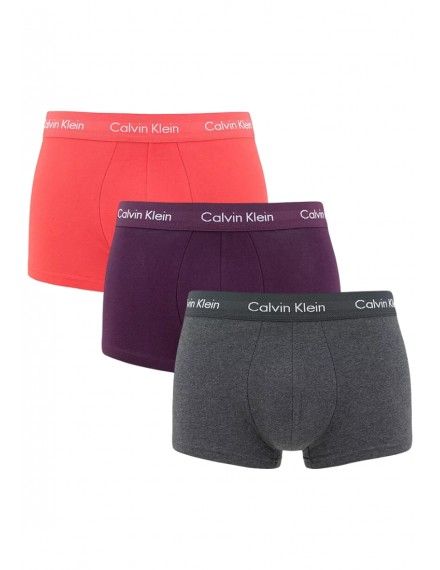 Bóxer Calvin Klein -3 Pack- Cotton Stretch (Rojo, Gris y Marengo)
