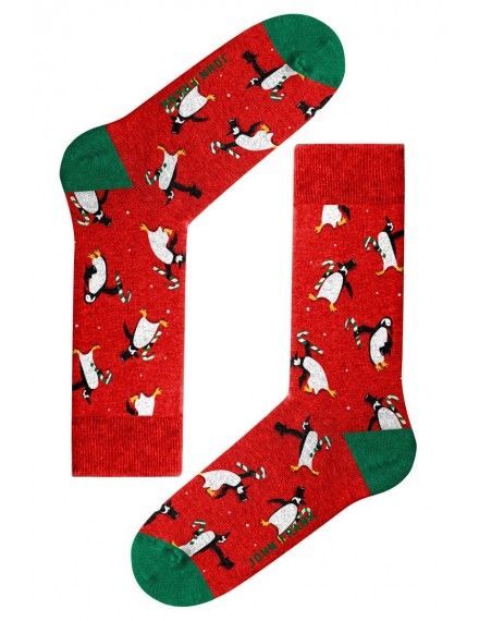 Calcetín John Frank Mujer Navidad Estampado Pingüinos