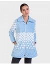 Bata de Mujer Massana de Tejido Polar con Estampado Micro Relieve (Celeste)