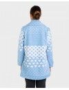 Bata de Mujer Massana de Tejido Polar con Estampado Micro Relieve (Celeste)