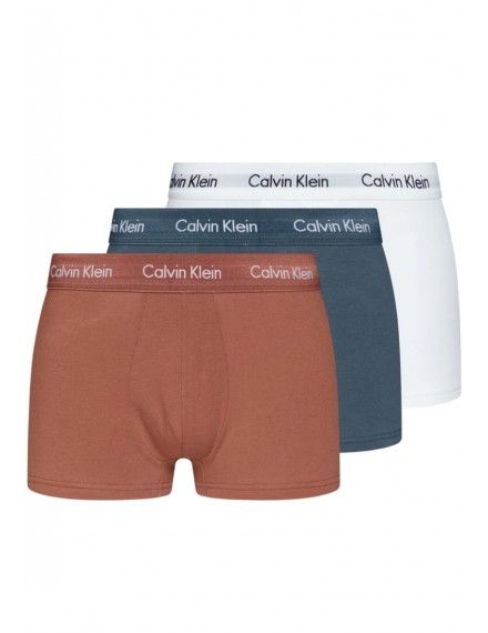 Bóxer Calvin Klein -3 Pack- Cotton Stretch (Azul, Ocre y Blanco)