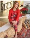 Pijama de Mujer Massana de Tejido de Punto Estampado (Rojo)