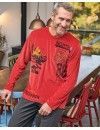 Pijama de hombre Massana de Terciopelo Estampado (Rojo)