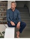 Pijama de Hombre Massana Abierto de Tejido Jacquard (Marino)