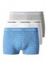 Bóxer Calvin Klein -3 Pack- Cotton Stretch (Gris, Blanco y Azul Fantasía)
