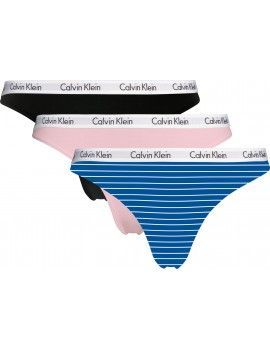 Tanga Calvin Klein Carousel -3 Pack- (Preto, Salmão e Azul)