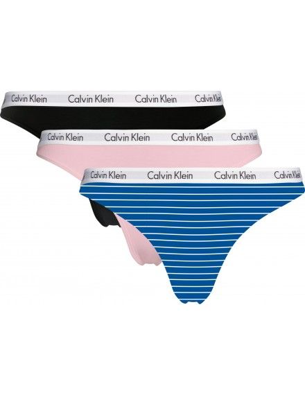 Tanga Calvin Klein Carousel -3 Pack- (Negro, Salmón y Azul)