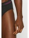 Slip Calvin Klein -3 Pack- Cotton Stretch (Negro Logo Azul, Fucsia y Gris)