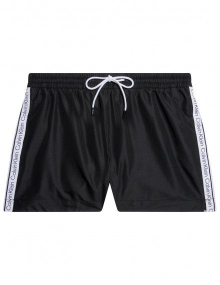 Bañador Corto Calvin Klein Logo Tape (Negro)