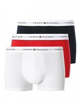 Bóxer Tommy Hilfiger -3 Pack- Signature Cotton Essential (Blanco, Rojo y Marino)