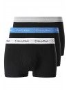 Bóxer Calvin Klein -3 Pack- Cotton Stretch (Negro Cinturilla Azul, Gris y Blanca)