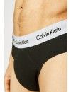 Slip Calvin Klein -3 Pack- Cotton Stretch (Negro Cinturilla Azul, Gris y Blanca)