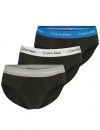 Slip Calvin Klein -3 Pack- Cotton Stretch (Negro Cinturilla Azul, Gris y Blanca)