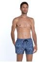 Bañador Guasch de taffeta estampado floral (Marino)