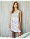 Camisón de Mujer Massana Sin Mangas Estampado (Verde)