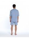 Pijama Corto de Hombre Guasch Tejido Jaqcuard Microestampado Puntas de Flecha (Azul)