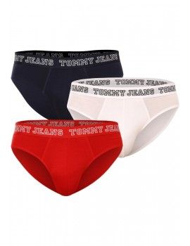 Slip Tommy Jeans -3 Pack- Cotton Essentials (Marino, Blanco y Rojo)