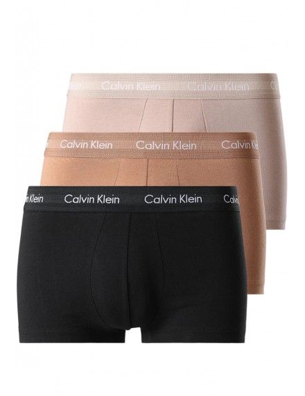Bóxer Calvin Klein -3 Pack- Cotton Stretch (Negro, Marrón y Beige)