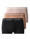 Bóxer Calvin Klein -3 Pack- Cotton Stretch (Negro, Marrón y Beige)