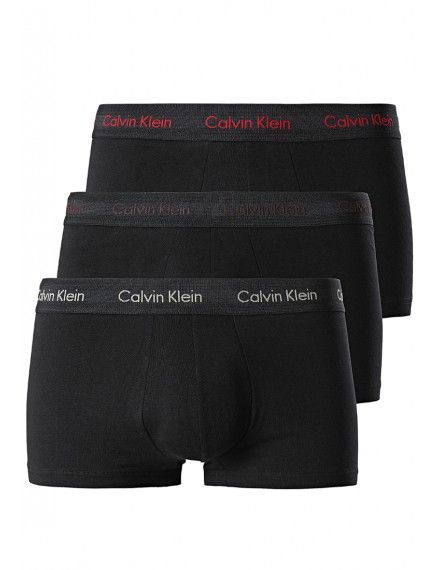 Bóxer Calvin Klein -3 Pack- Cotton Stretch (Negro Logo Multicolor)