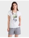 Pijama corto de mujer Massana Estampado Estrellas (Gris)