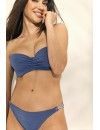 Bikini Promise Bandeau con aros y Braguita Brasileña (Azul)