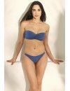 Bikini Promise Bandeau con aros y Braguita Brasileña (Azul)