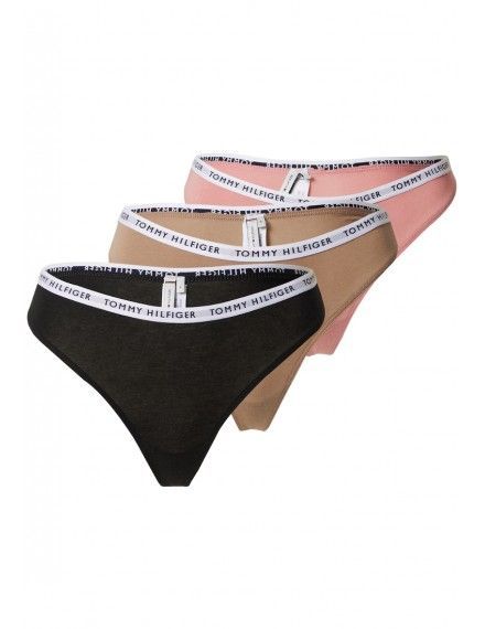 Tanga Tommy Hilfiger -3 Pack- (Negro, Rosa y Piel)