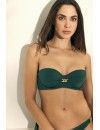 Bikini Promise Bandeau Tirantes Multiposición con Aros y Braguita Brasileña (Negro)
