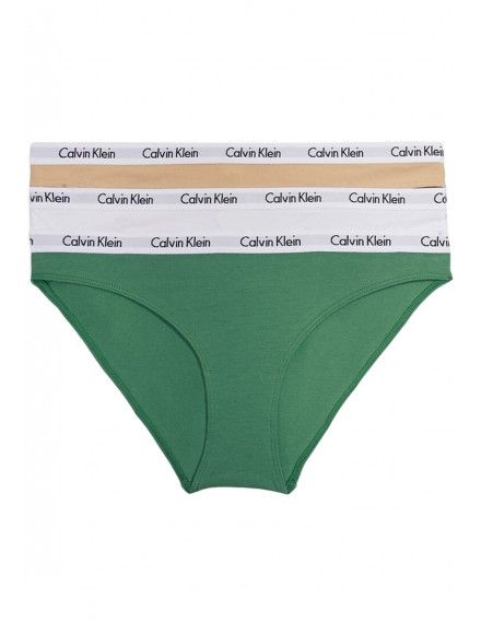 Braga Bikini Calvin Klein -3 Pack- Carousel (Blanco, Verde y Piel)