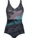 Bañador Naturana de Control Estampado (Negro, Marrón y Turquesa)