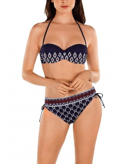 Bikini Tamouré Bandeau Estampado Espigas (Marino)