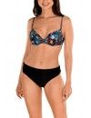 Bikini Tamouré con Aros y braguita reversible Estampado (Negro)