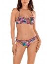 Bikini Tamouré Bandeau Estampado Floral con Cenefas (Multicolor)