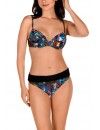 Bikini Tamouré con Aros y braguita reversible Estampado (Negro)