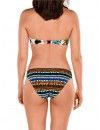 Bikini Tamouré Bandeau Estampado Floral y de Rayas (Crema)