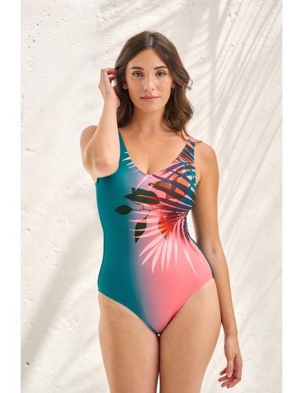 Bañador de Mujer Marie Claire de Control Estampado (Verde Gris)