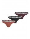 Tanga Calvin Klein -3 Pack- Carousel (Negro, Tierra y Granate)